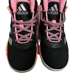 Adidas youth size 3 Shoes - Black, Pink, and Orange